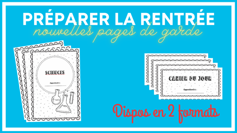 Rentrée : Pages de garde 2025-2026 - Profissime - Ressources pour la classe